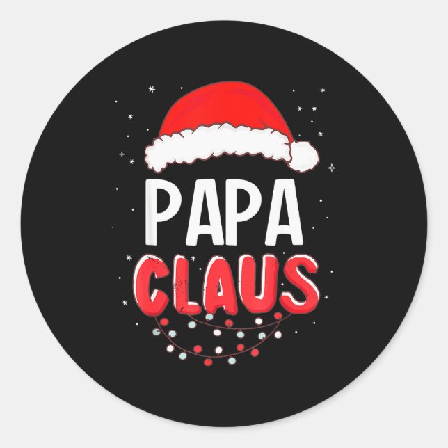 Sticker Rond Papa Santa Claus Christmas Matching Costume  (Devant)