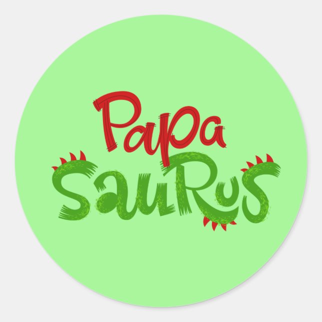 Sticker Rond Papa Saurus Graphic (Devant)
