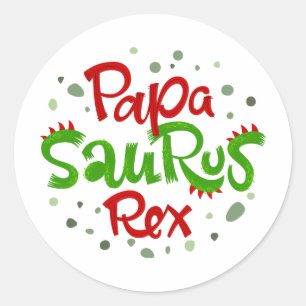 Sticker Rond Papa Saurus Rex Graphic