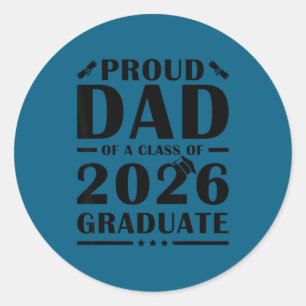 Sticker Rond Papa senior 2026 fier papa d'une promotion de 2026