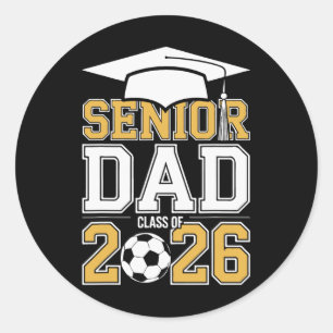 Sticker Rond Papa senior Cl de 2026 Diplômé de football 2026 Di