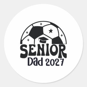 Sticker Rond Papa senior fier de la classe de football de 2027