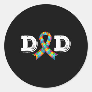 Sticker Rond Papa sensibilisation à l'autisme Acceptation Diffi