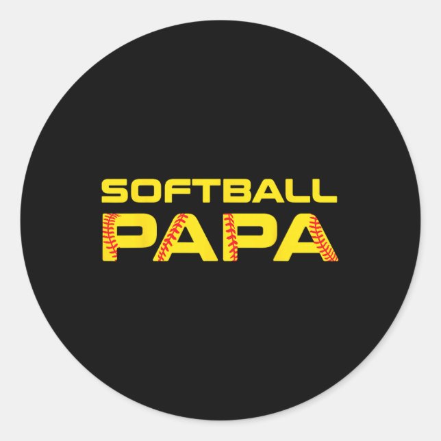 Sticker Rond Papa Softll impression jaune  (Devant)