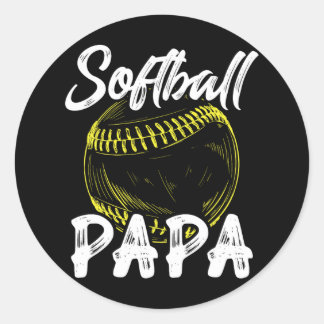 Sticker Rond Papa Softll Pour Hommes Famille Matching Joueurs P
