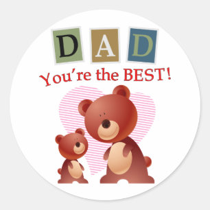 Sticker Rond Papa, tu es le meilleur.