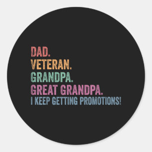 Sticker Rond Papa Vétérinaire Funny Grand-Père Grand-Papi Pères