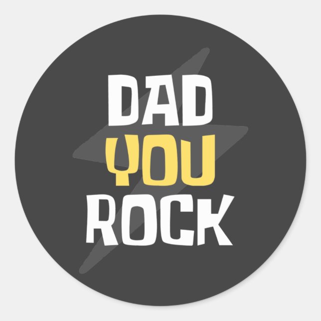 Sticker Rond Papa You Rock - Fête des pères / Cadeau d'annivers (Devant)