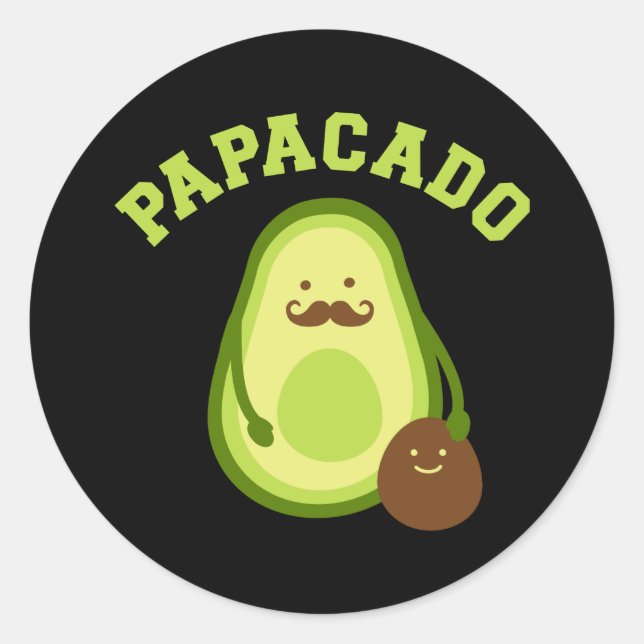 Sticker Rond Papacado drôle cadeau nouveau papa ou papa faire-p (Devant)