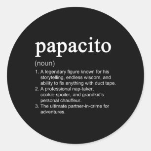 Sticker Rond Papacito Définition Funny Noun Cool