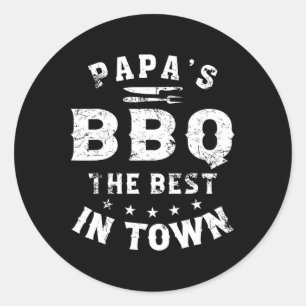 Sticker Rond Papa's Bbq La meilleure Fête des pères amusante en