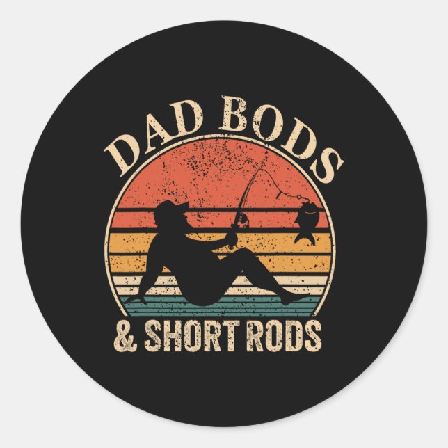 Sticker Rond Papas bedonnants et cannes courtes amateurs de pêc (Devant)