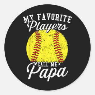 Sticker Rond Papas Doux Mon Joueur De Softll Préféré M'appelle
