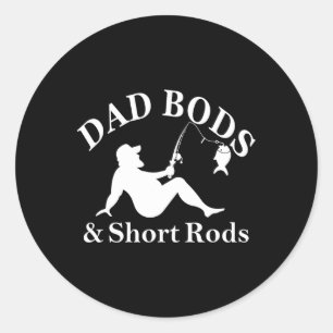 Sticker Rond Papas en forme et cannes courtes Amateurs de pêche