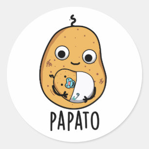Sticker Rond Papato Funny Potato Pun