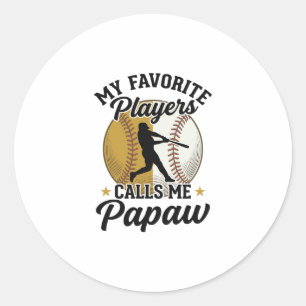 Sticker Rond Papaw de baseball joueurs préférés Vintage T-shirt