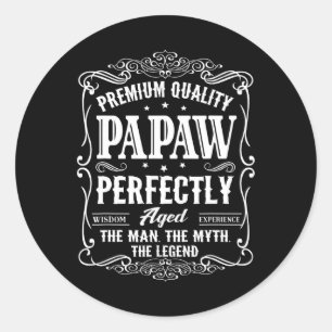 Sticker Rond Papaw Fête des pères Grandpa Cadeau Pour Hommes