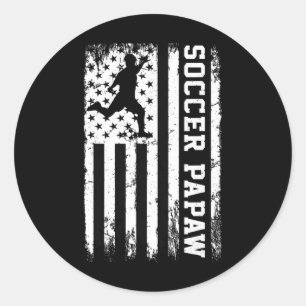 Sticker Rond Papaw Foot Vintage Usa Drapeau Américain 