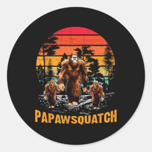 Sticker Rond Papaw Squatch Funny Bigfoot Papa Sasquatch Yeti Re