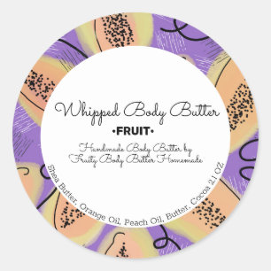 Sticker Rond Papaya Beurre Bain marque emballage