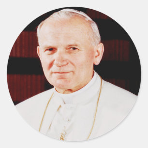Sticker Rond Pape Jean-Paul II