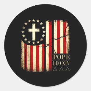 Sticker Rond Pape Léon Xiv Église Catholique Foi Chrétienne Pap