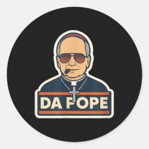 Sticker Rond Pape Robert Prevost - Pape Leo Xiv - Da Pape