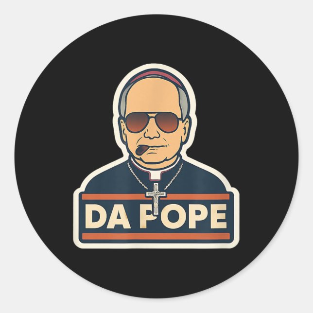Sticker Rond Pape Robert Prevost - Pape Leo Xiv - Da Pape (Devant)