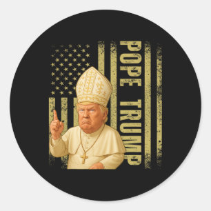 Sticker Rond Pape Trump 2025