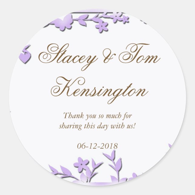 Sticker Rond Papel Picado Faire-part de mariage - Jolies colomb (Devant)