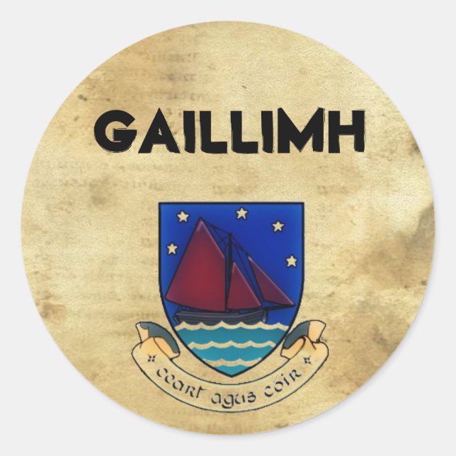 Sticker Rond paper_33, Logogalwayco2, Gaillimh (Devant)