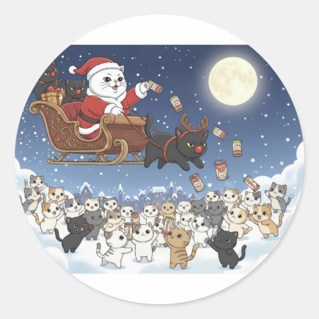 Sticker Rond Paper&Pukku Joyeux Noël ! (Devant)