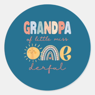 Sticker Rond Papi de Little Miss Onederful pour son premier ann