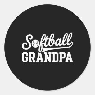 Sticker Rond Papi de softball