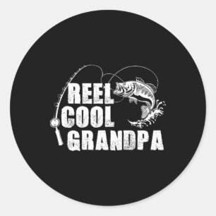 Sticker Rond Papi super cool - Cadeau de pêche pour papa ou gra