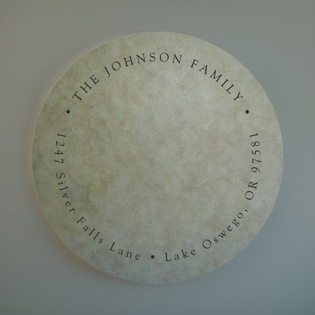 Sticker Rond Papier à lettres élégant sage or (Créateur téléchargé)