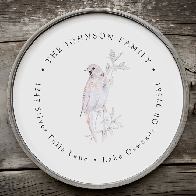 Sticker Rond Papier à musique Rossignol chanteur Adresse de Ret (Créateur téléchargé)