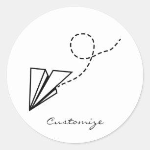 Sticker Rond Papier avion vol Thunder_Cove