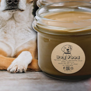 Sticker Rond papier brun kraft pâtisseries faites maison pour c