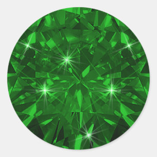 Sticker Rond Papier cadeau d'invitation en pierre précieuse éme