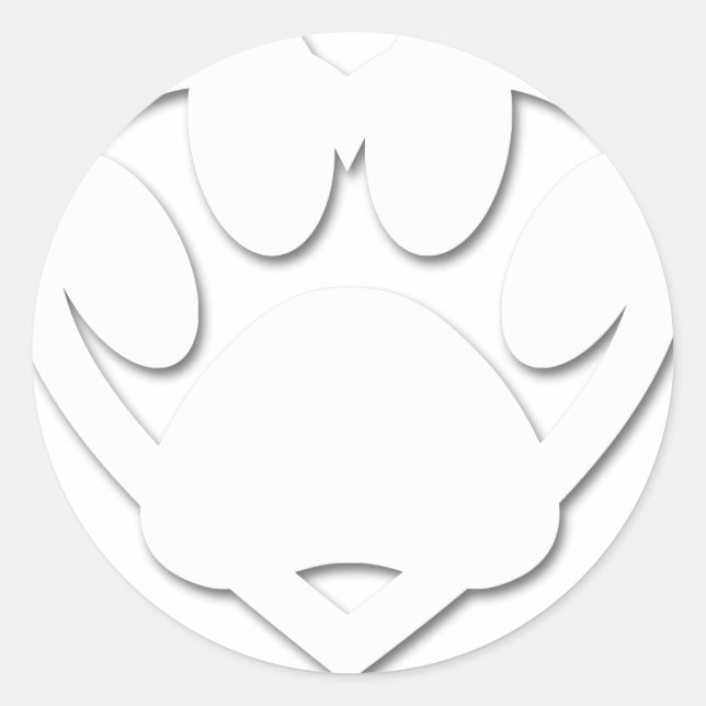 Sticker Rond Papier Coupe Chien Paw Et Forme Coeur (Devant)