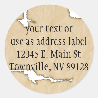 Sticker Rond Papier crinet avec Arrière - plan Burns