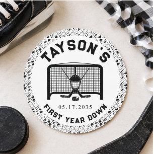 Sticker Rond Papier de 1er anniversaire Hockey Première Année D