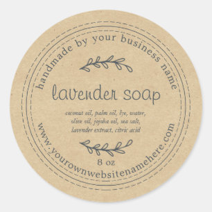 Sticker Rond Papier de savon de lavande de lavande artisanale r