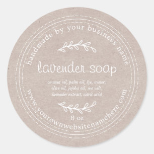Sticker Rond Papier de savon de lavande de lavande artisanale r