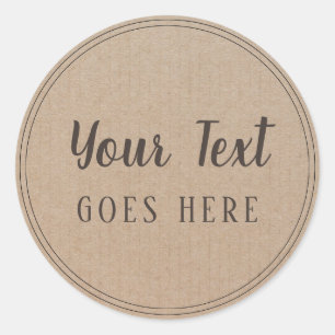 Sticker Rond Papier d'emballage à la mode simple vintage de