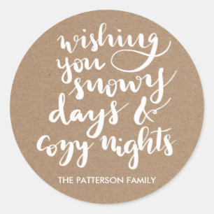 Sticker Rond Papier d'emballage rustique de manuscrit