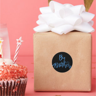 Sticker Rond Papier d'enveloppement de la typographie du frère