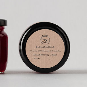 Sticker Rond Papier Faux Kraft fait maison Jam Canning Étique