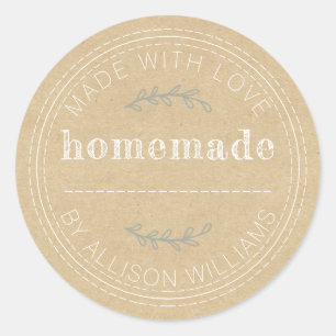 Sticker Rond Papier Kraft Canette de Confiture de Produits de B